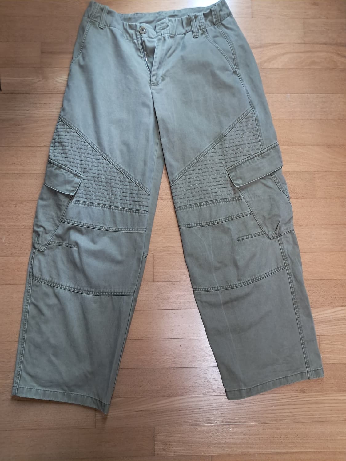 노운x우연 바이커카고팬츠 카키 상품이미지2