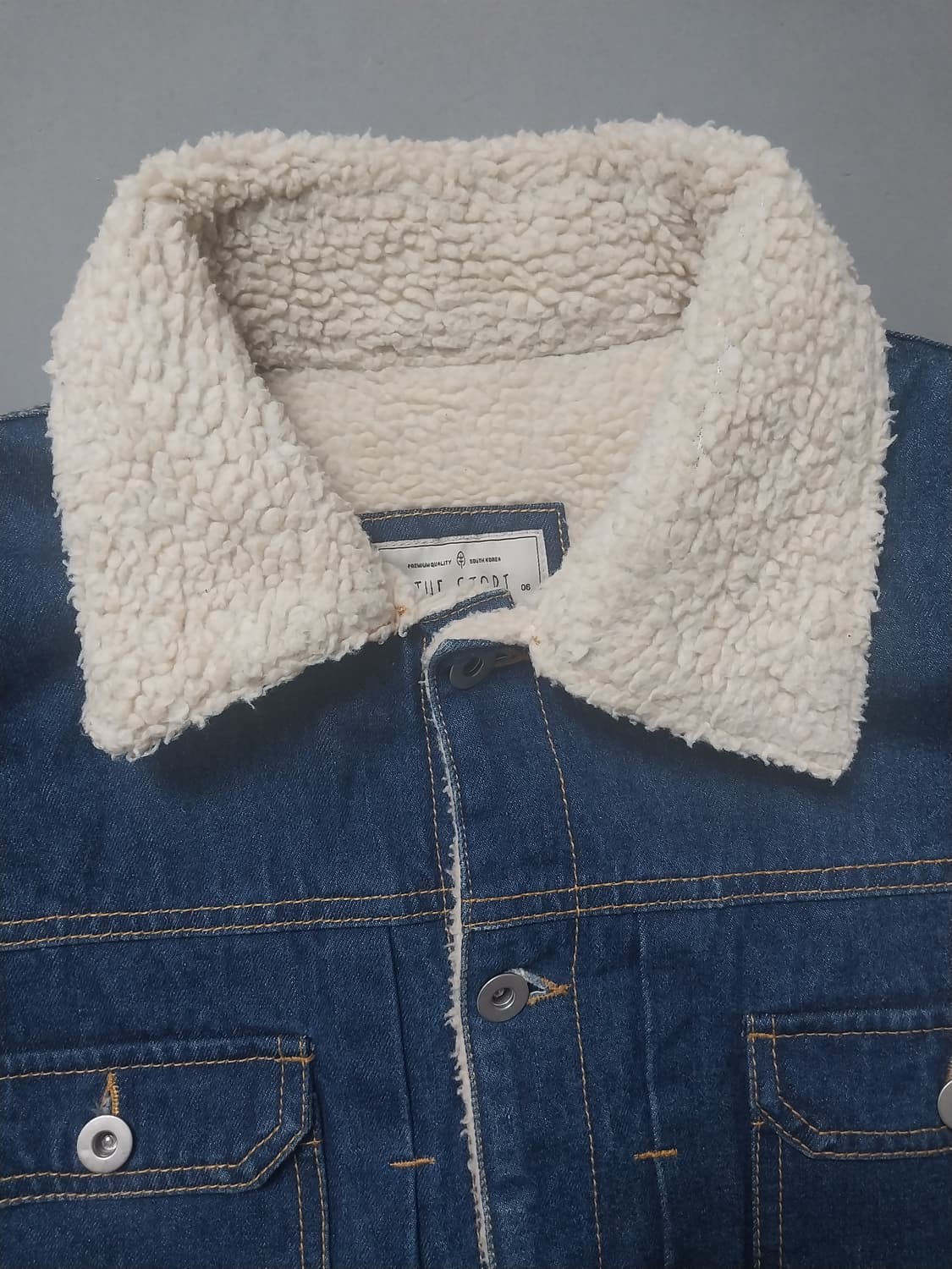 [XL] 더스토리 18FW 워싱 데님 셰르파 자켓 상품이미지2
