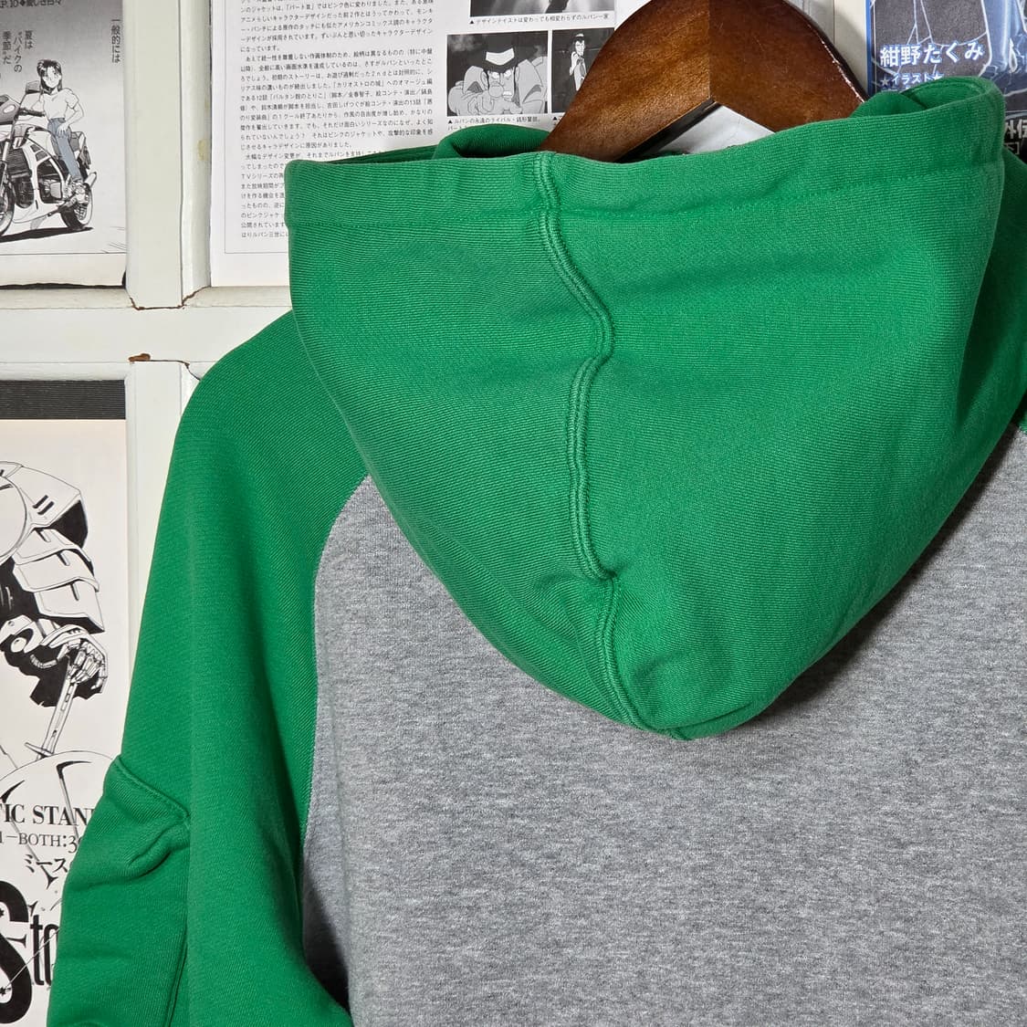 나이키 그린 배색 아노락 반집업 후드티 상품이미지6