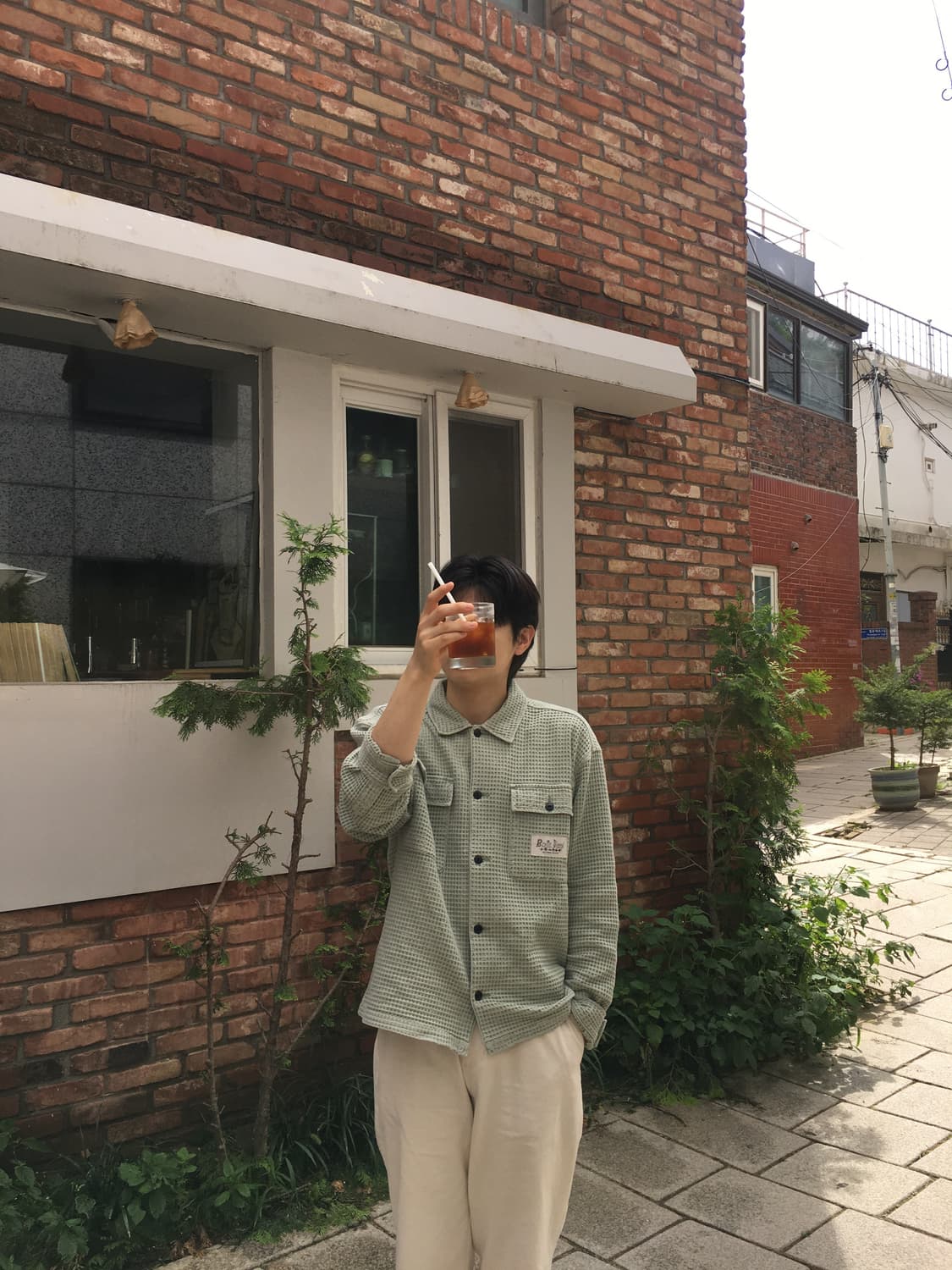 브레인데드 와플버튼 셔츠자켓 상품이미지4