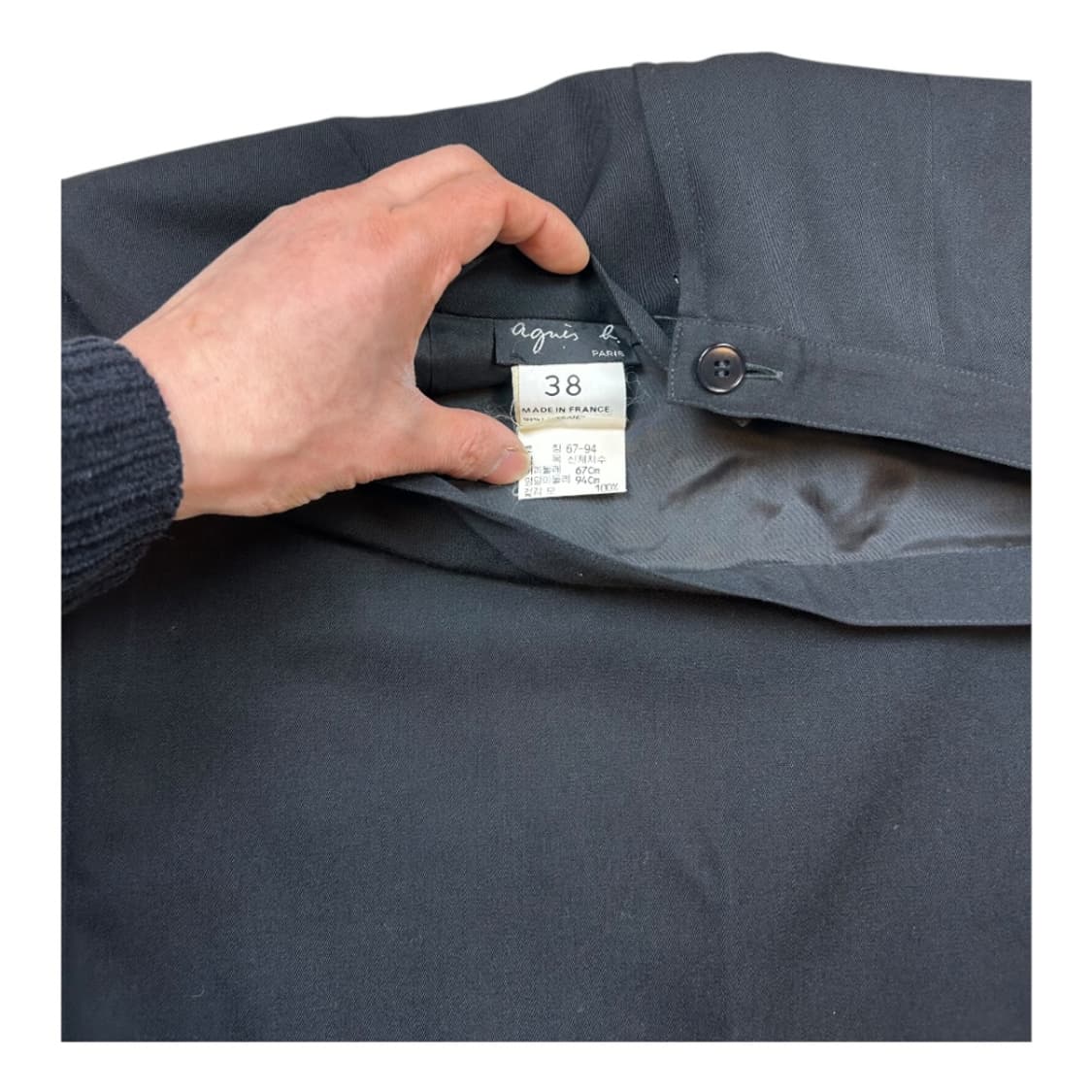 아네스 베 클래식 블랙 미디 스커트 SIZE 38 상품이미지3