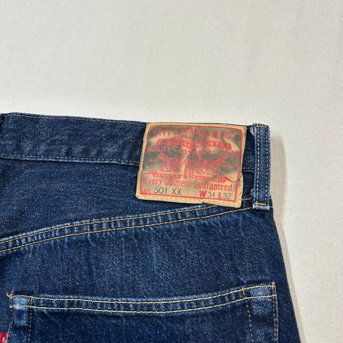 34inch) 리바이스 LVC 501xx 빅E 셀비지 데님 청바지 상품이미지4