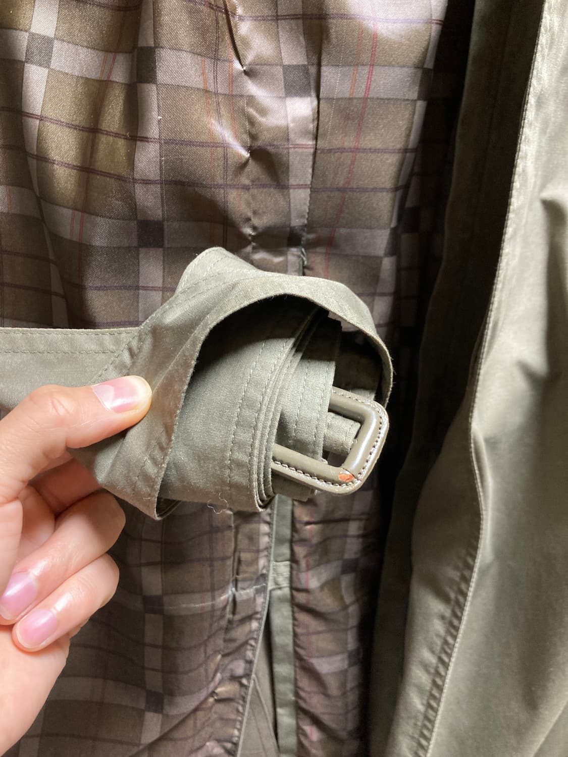 LONDON FOG 트렌치 맥 코트 (올리브 카키/L~XL) 상품이미지8