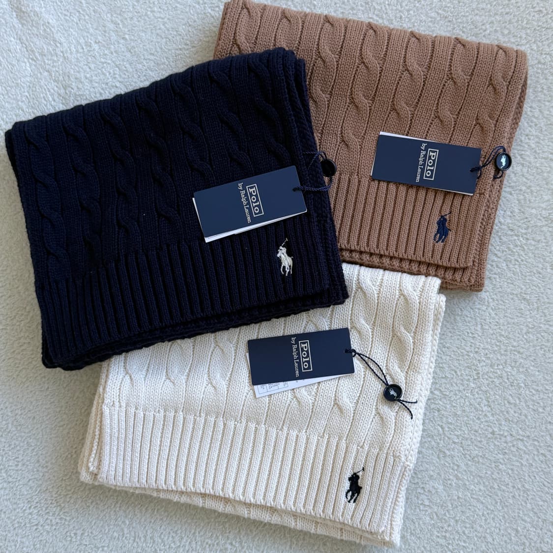 폴로랄프로렌 코튼 꽈배기 목도리 3가지 색상 상품이미지1