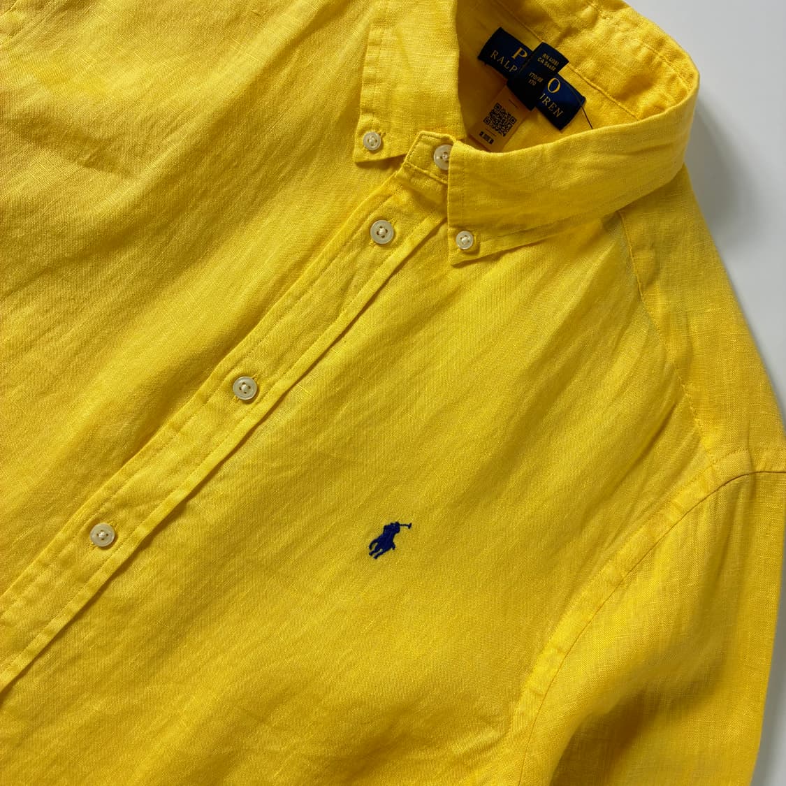 Polo  폴로 랄프로렌 신형 자수 린넨 옐로우 셔츠 (새상품) 상품이미지3