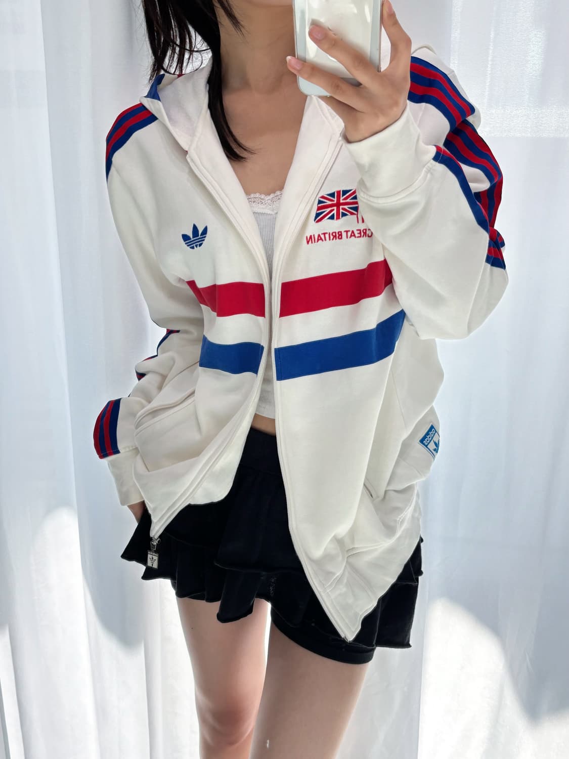 Adidas 아디다스 화이트배색 영국 후드 코튼 져지 상품이미지2