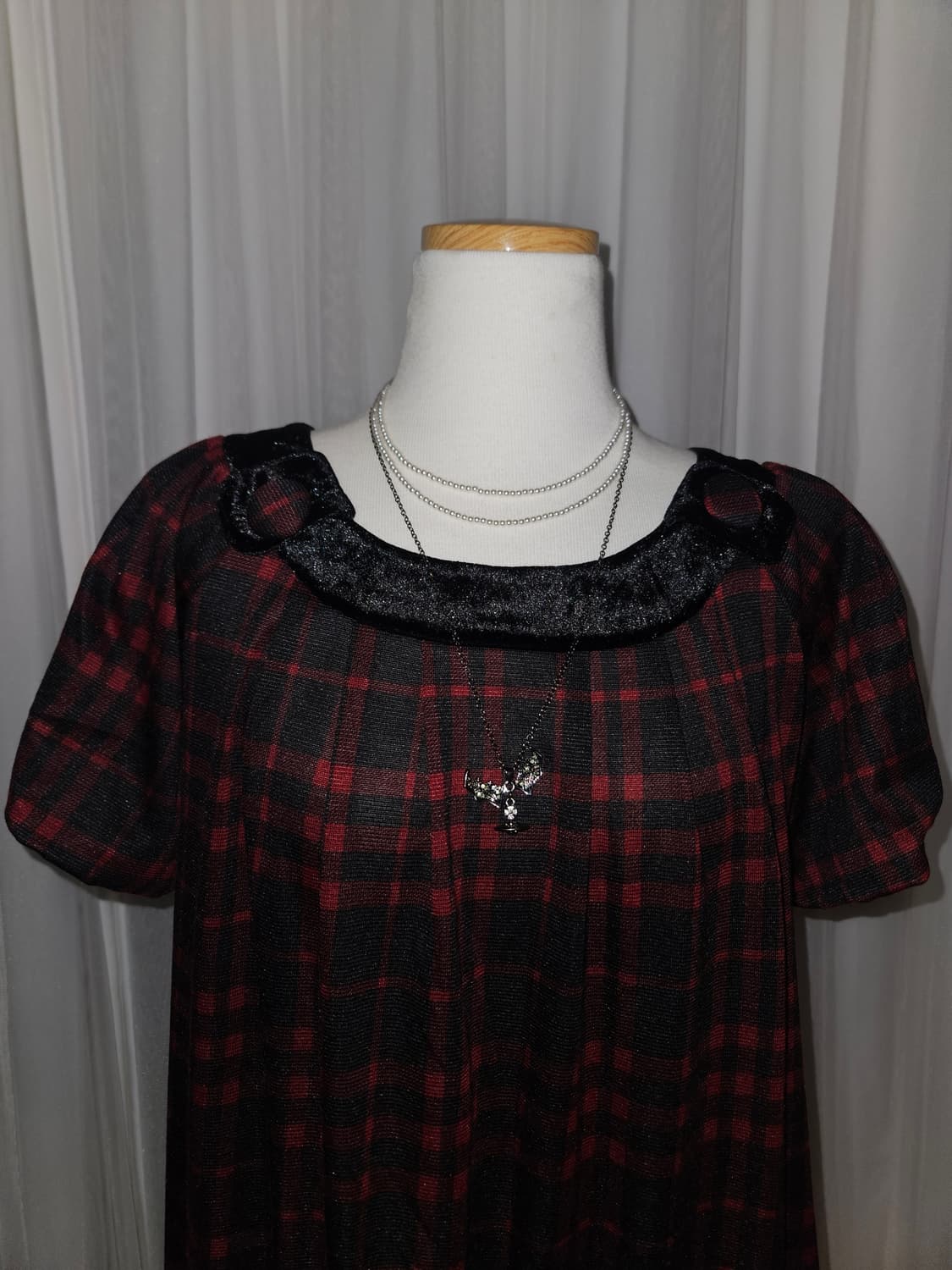 colza 빈티지 레드 체크 원피스 니혼진 공겜여주 갸루 캐캐체 슈슈룬 상품이미지3