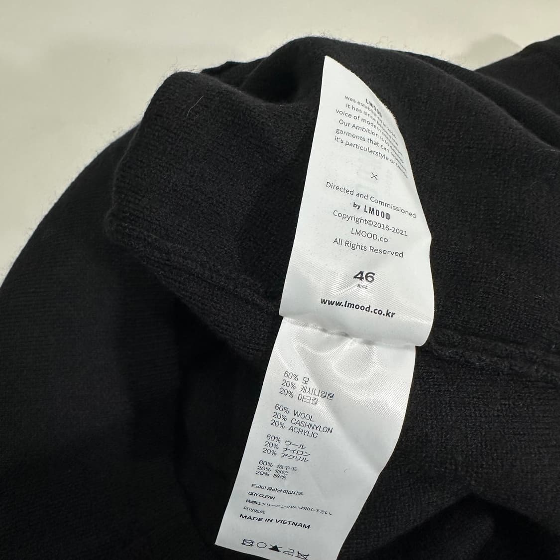 46 M 엘무드 블랙 캐시미어혼방 라운드니트 상품이미지5