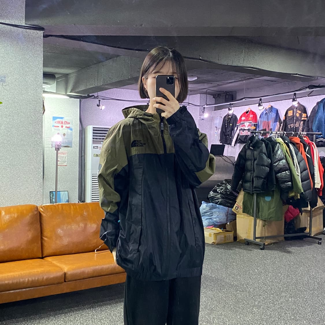 노스페이스 나일론 배색 후드 바람막이 B3426 상품이미지1