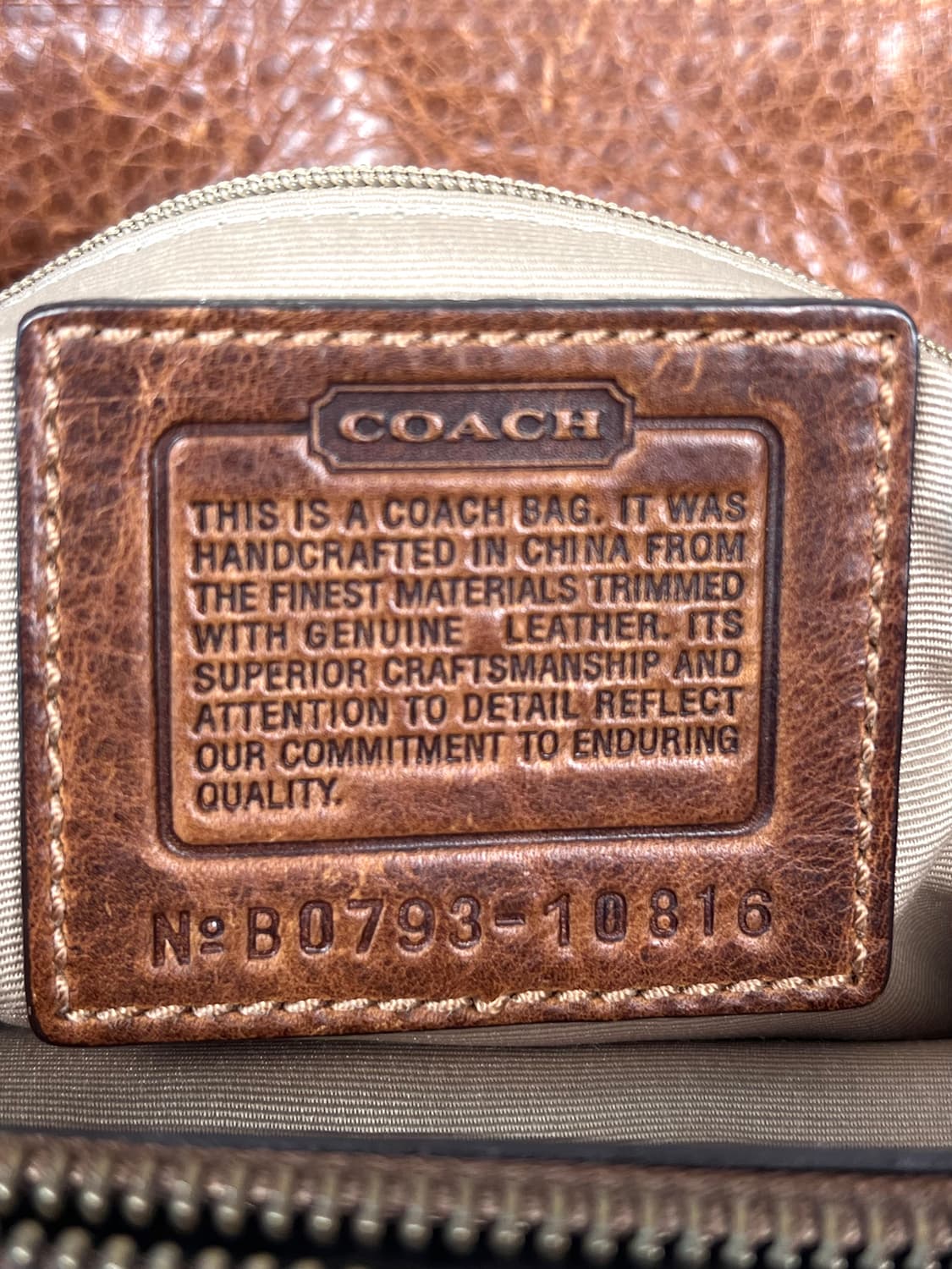 90s coach 패치워크 시그니처 호피 브라운 레더 캔버스 토트백 상품이미지9