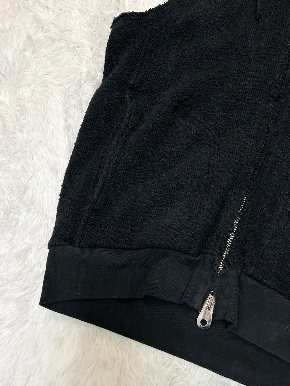 Roar textured hood zip-up vest 상품이미지2