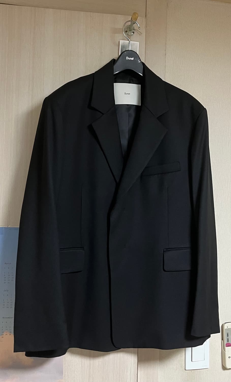 던스트 히든 버튼 울 블레이저 블랙 상품이미지2
