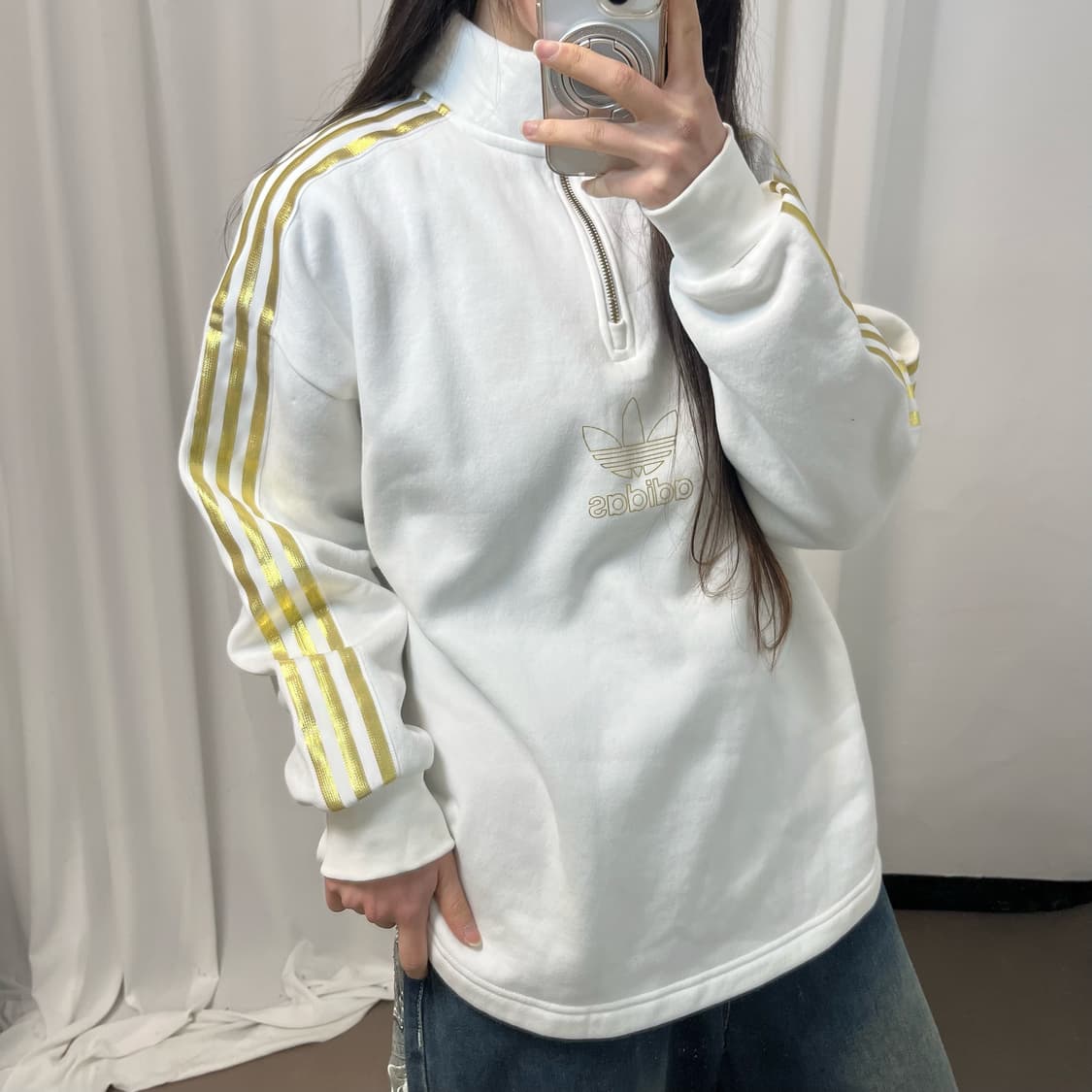 Adidas Firebird Half-Zip Sweatshirt 상품이미지3