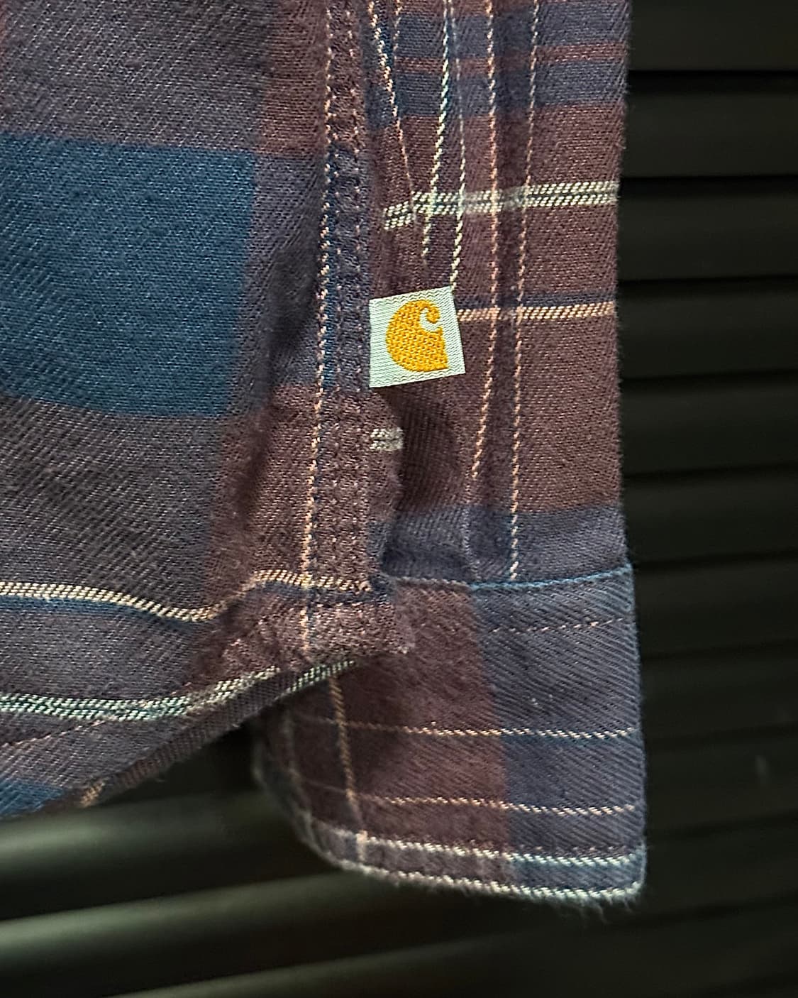 칼하트 2017 fw 자주색 버건디 플란넬 타탄 체크 워크 셔츠 M 95 상품이미지3