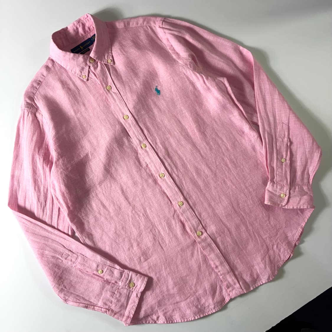 Polo  폴로 랄프로렌 자수 라이트핑크 린넨 셔츠  상품이미지2