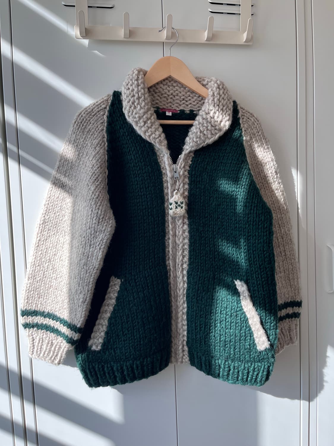 (Rare) 캐나다 종소리 배색 니트 리얼 헤비 코위찬  상품이미지3