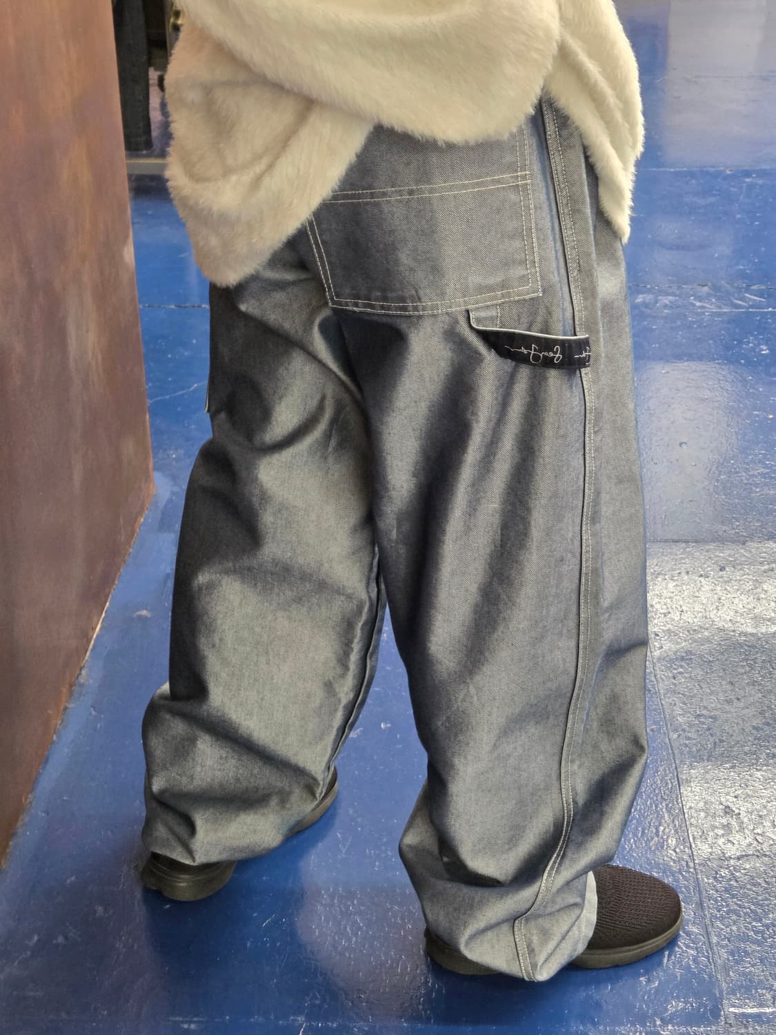 90-00s Sean john 션존 실버데님 카펜터 팬츠 상품이미지1