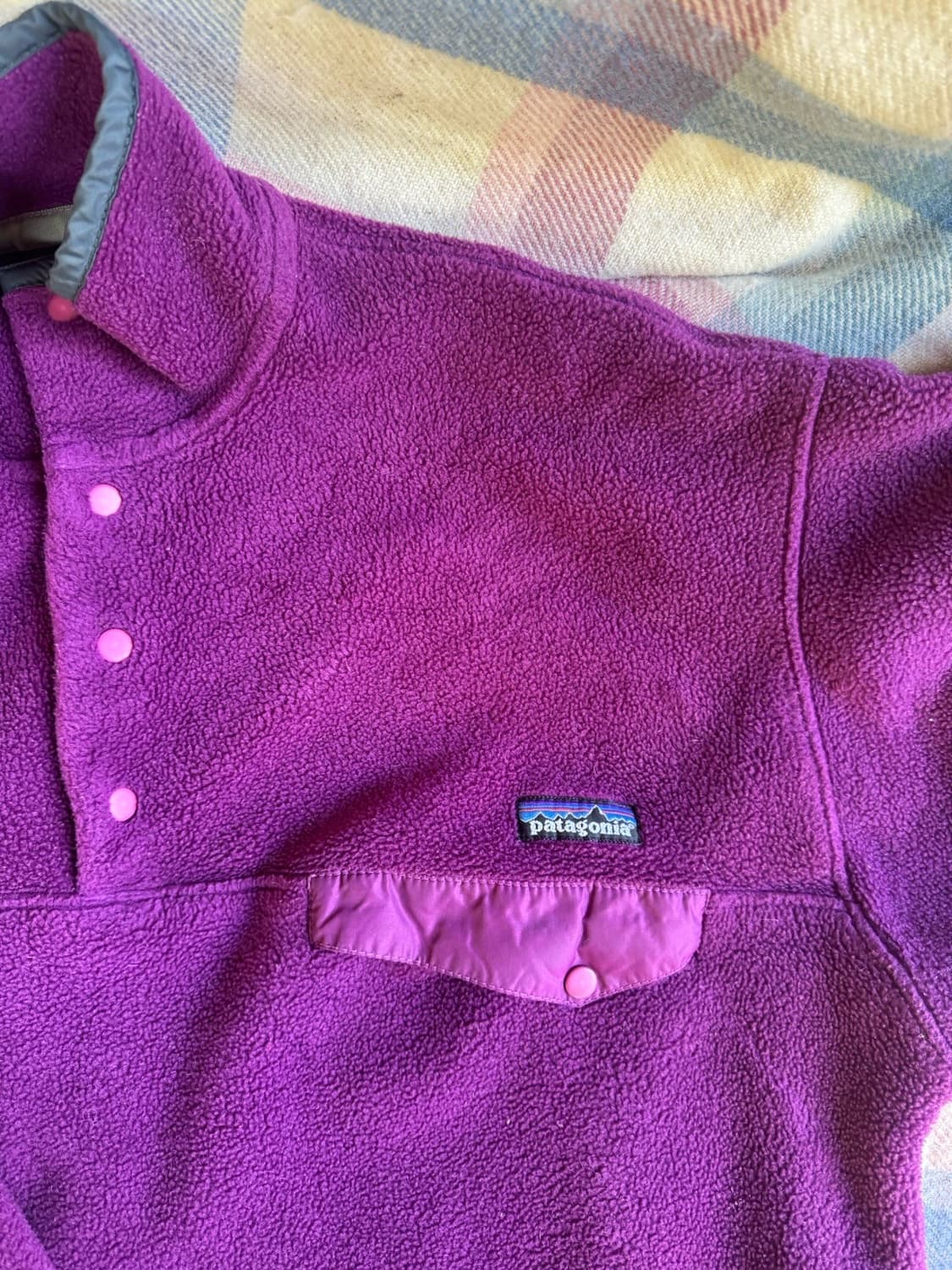 90s 파타고니아 신칠라 스냅-T 퍼플/그레이 자메이카 상품이미지2