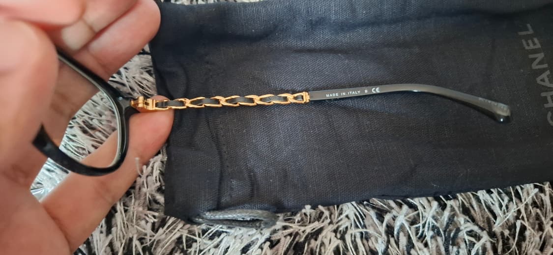 샤넬 안경테 블랙 금장 체인 안경테 상품이미지5