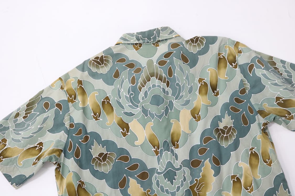 Batik Plentong 빈티지 인도네시아 바틱 패턴 반팔 셔츠 상품이미지9