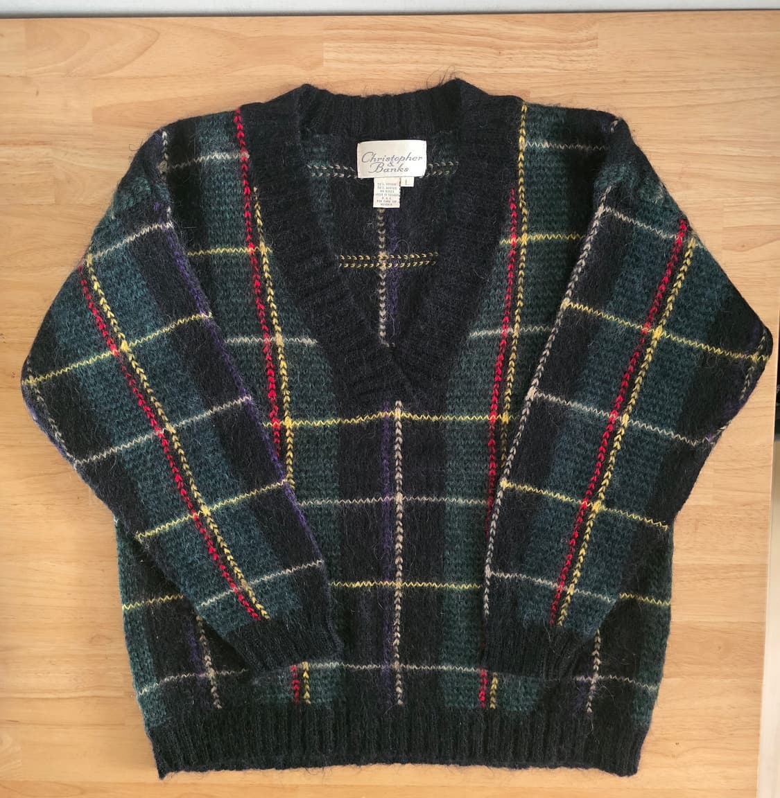 빈티지 모헤어 체크 니트 상품이미지4