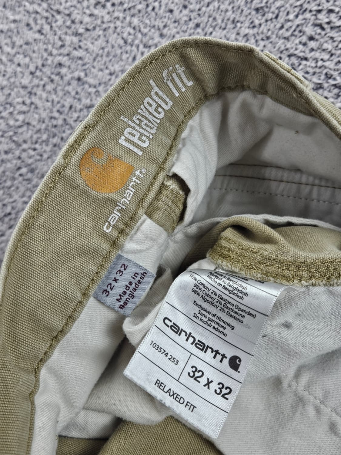 칼하트 코튼 캔버스 카고 워크 팬츠 (32X32) / 9385 상품이미지7