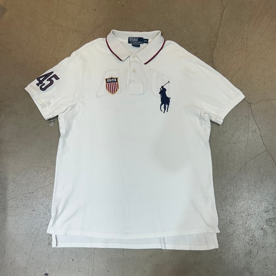XXL 폴로랄프로렌 USA 빅포니 화이트 카라 반팔티  상품이미지2