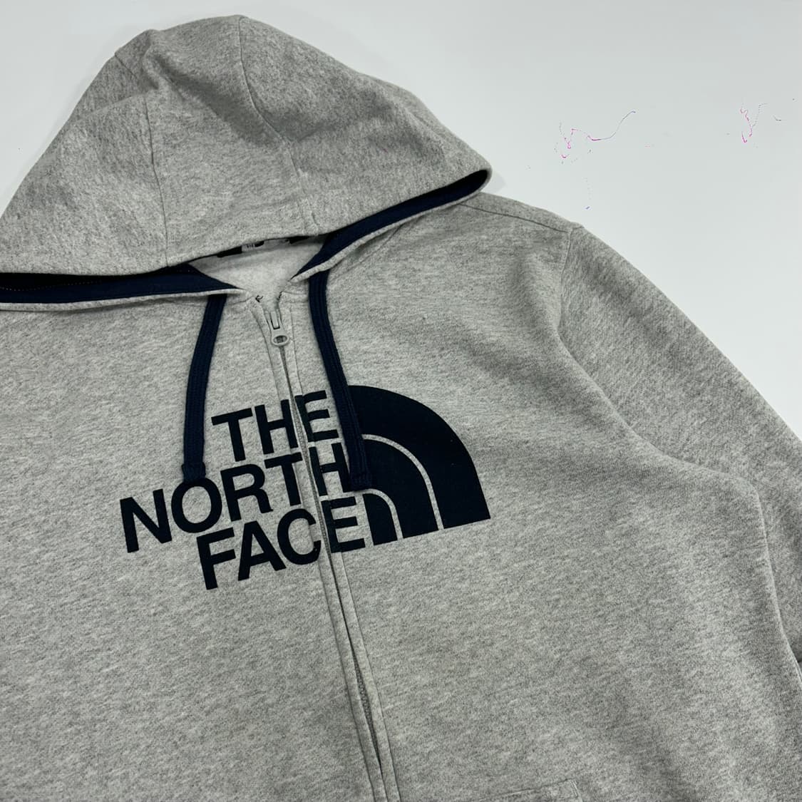 The north face 노스페이스 네이비 빅로고 그레이후드티 상품이미지4