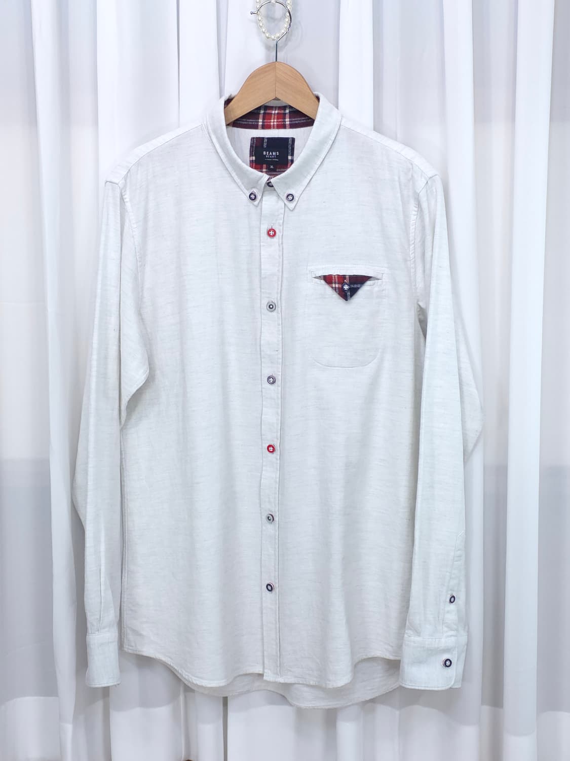 빔즈하트 체크배색 셔츠 상품이미지1