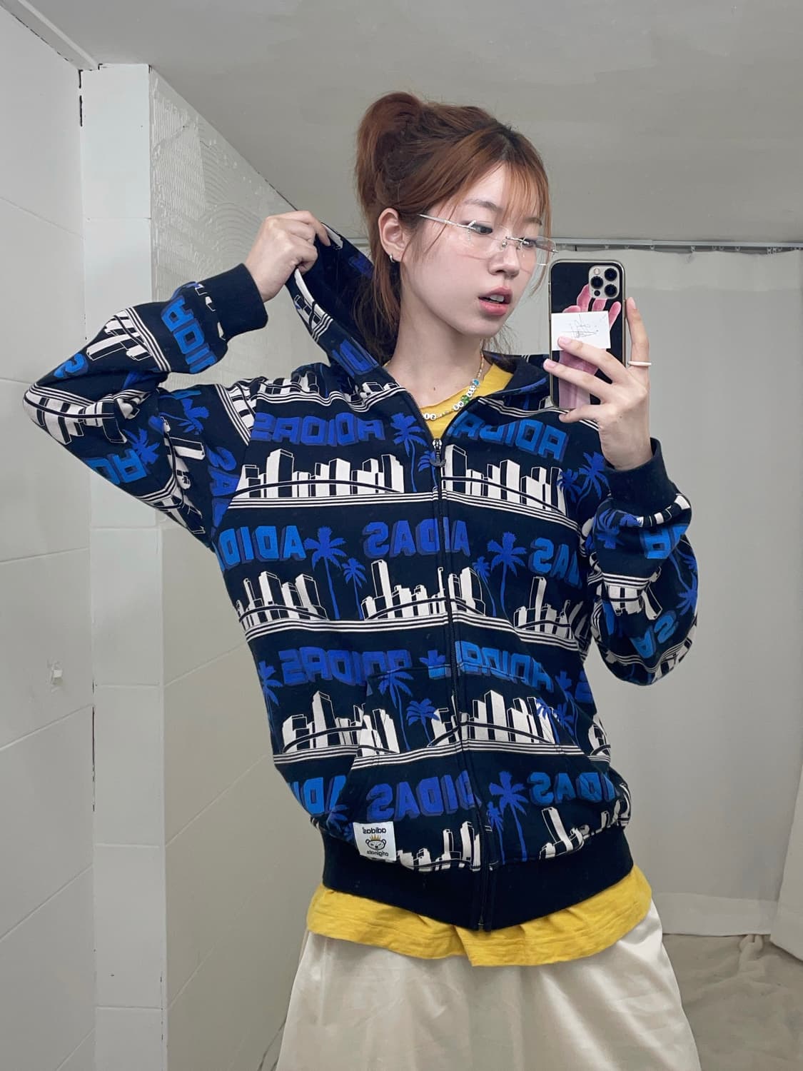 아디다스 오리지날 블루 야자수 후드집업 상품이미지1