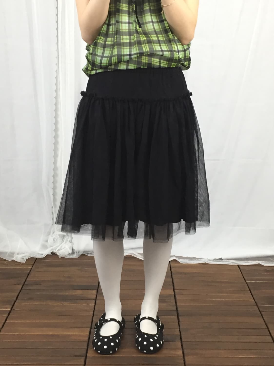 Jpn Black Tulle Ruffle Skirt 상품이미지1