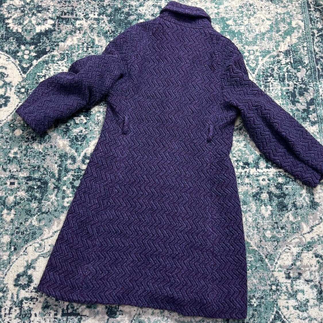 Missoni italy 미쏘니 퍼플 헤링본 롱 코트 (M) 상품이미지3