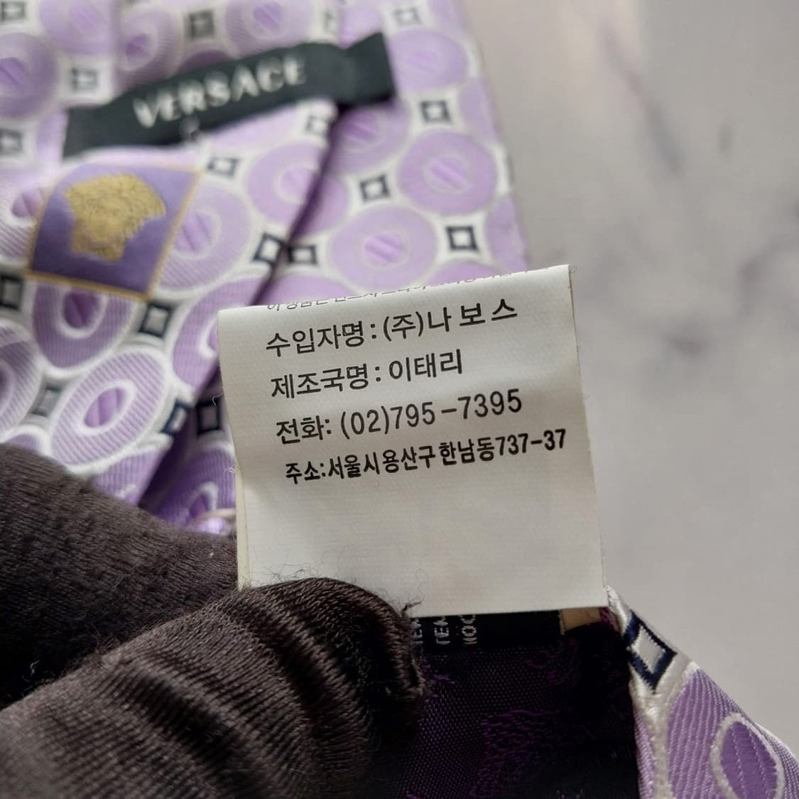 베르사체 실크 연보라 자카드 넥타이 9.1cm A+등급 K1827
 상품이미지10