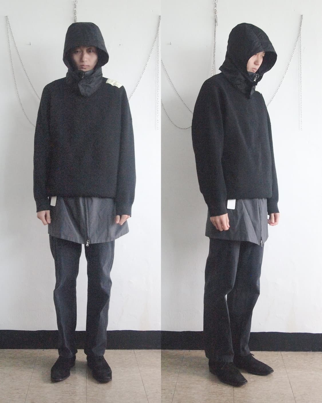 N.hoolywood 밀리터리 모티브 점퍼 니트 상품이미지1