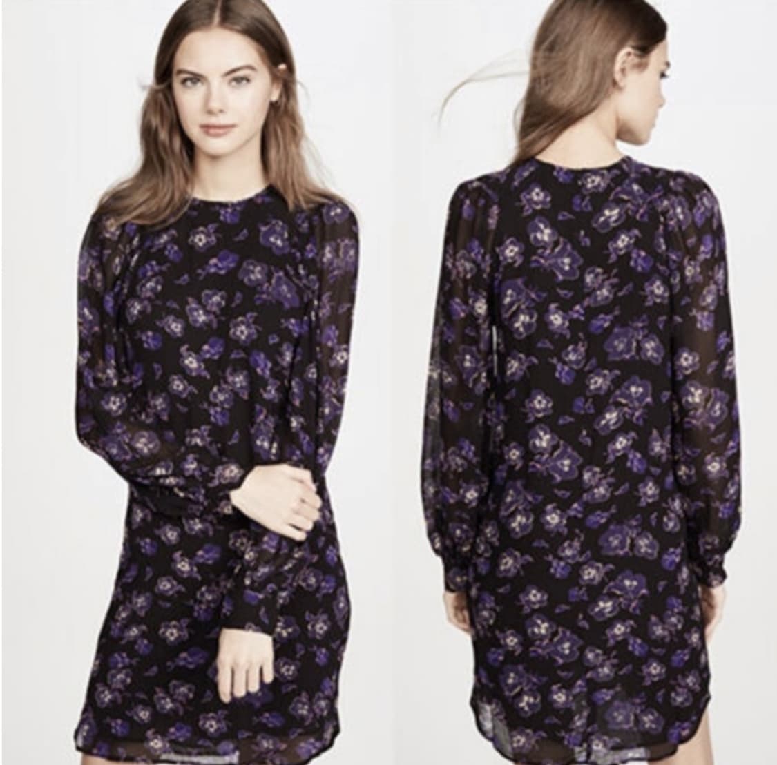 가니 Ganni 플라워 벌룬 소매 원피스 상품이미지2