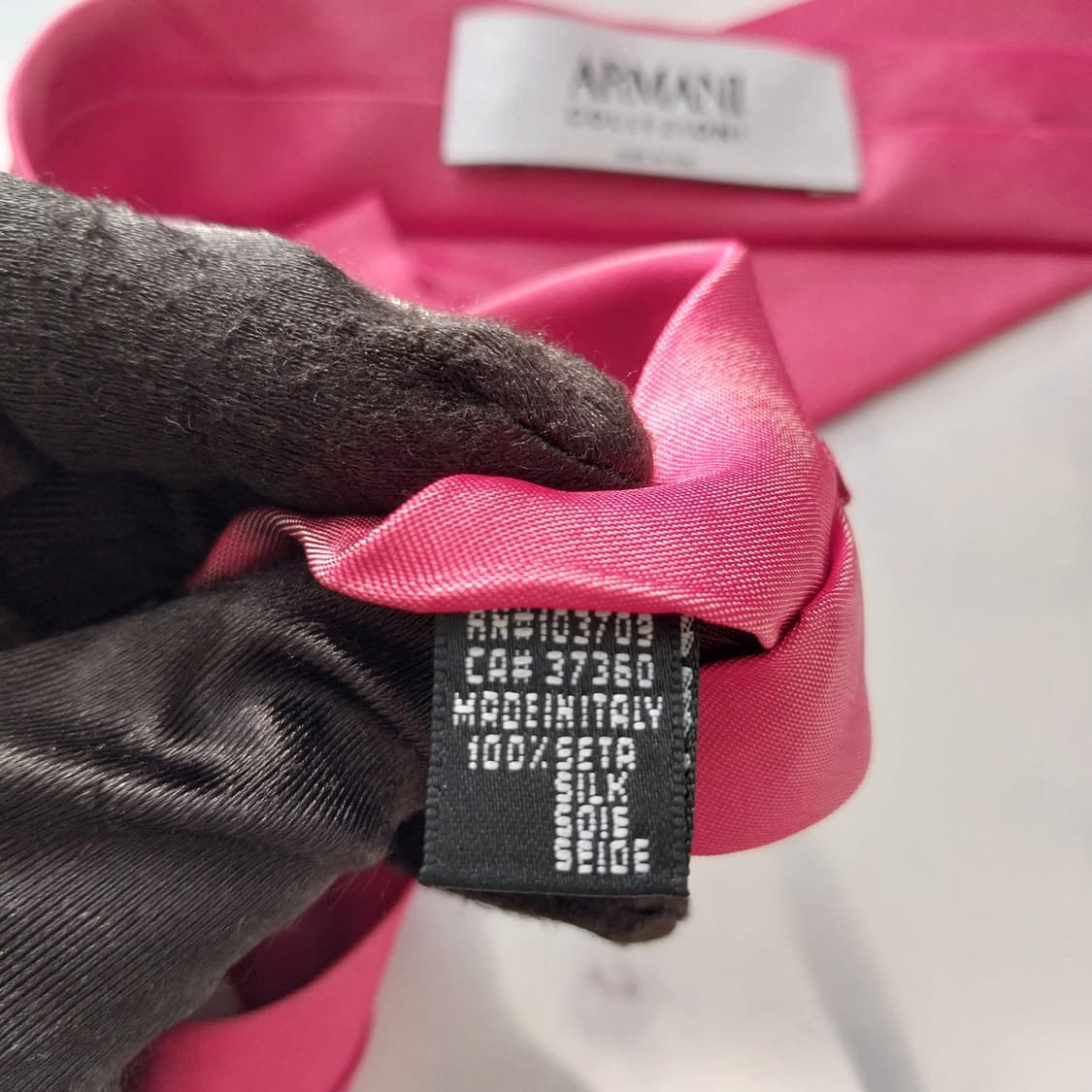 아르마니 꼴레지오니 실크 진핑크 넥타이 7.7cm A등급 k2011 상품이미지10