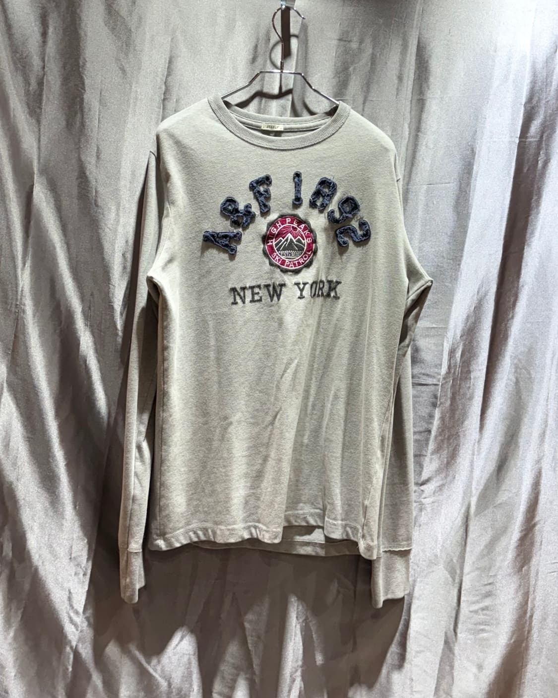 L 아베크롬비 뉴욕 로고 그레이 롱슬리브 상품이미지2