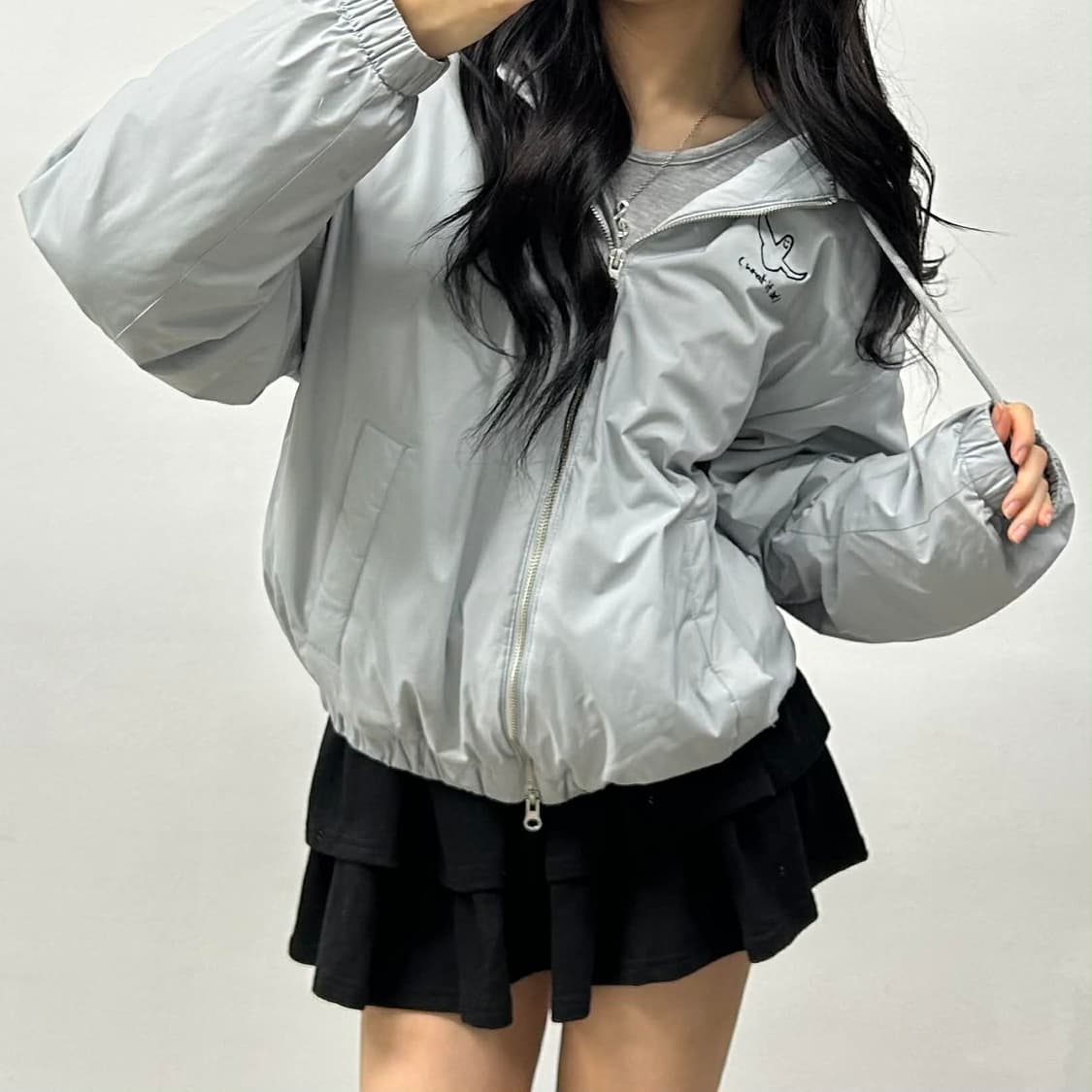 와릿이즌 엔젤 그레이 푸퍼 후드 패딩(S) 상품이미지1