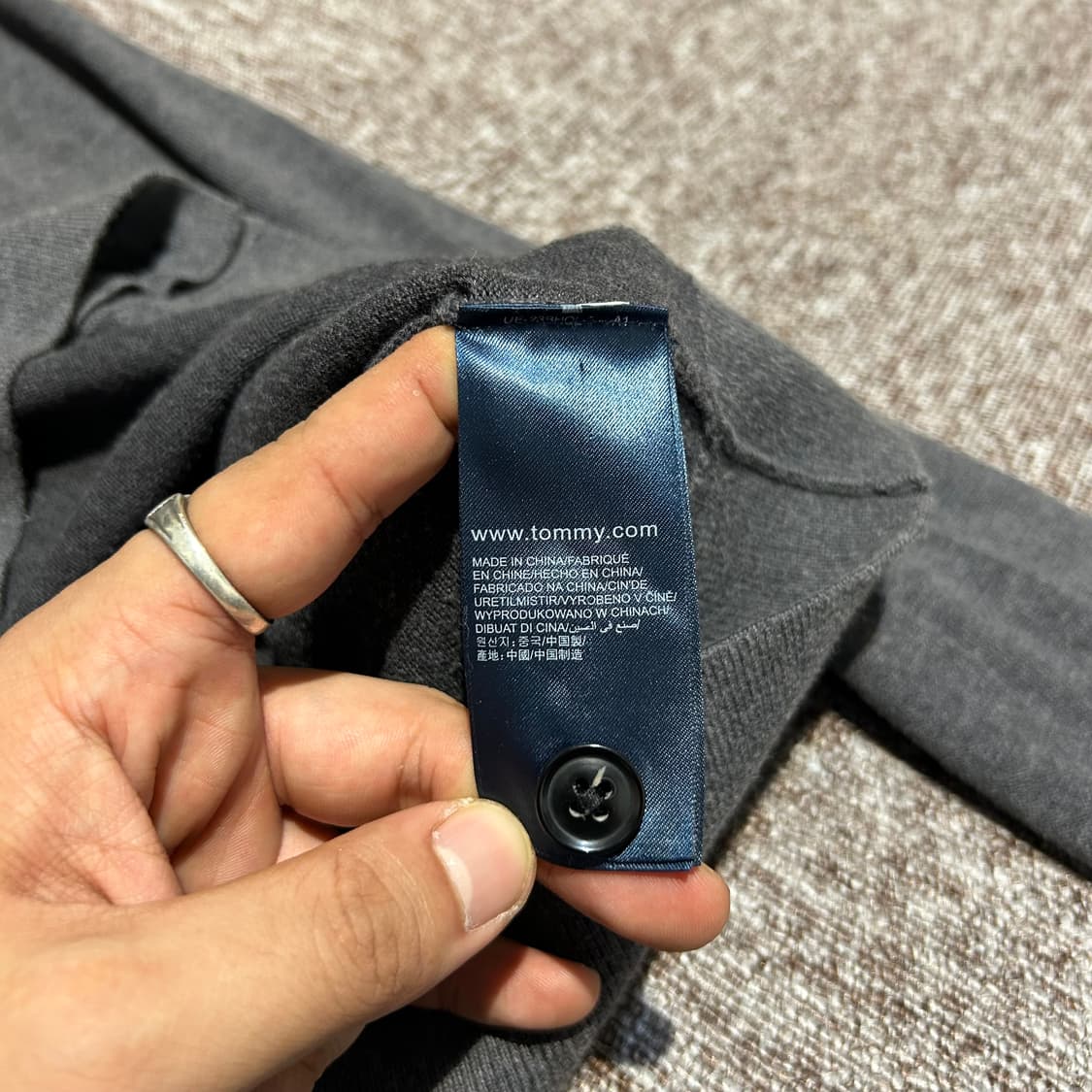 L) 타미힐피거 그레이 코튼 실크 가디건  상품이미지6