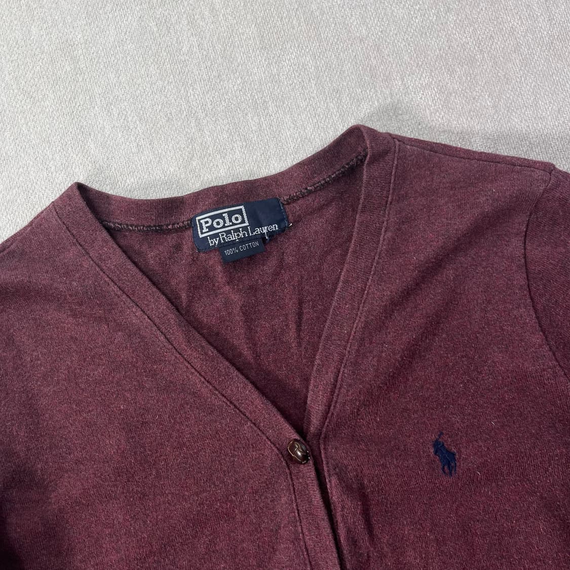 W 90 폴로랄프로렌 코튼 와인 버튼 가디건 상품이미지2