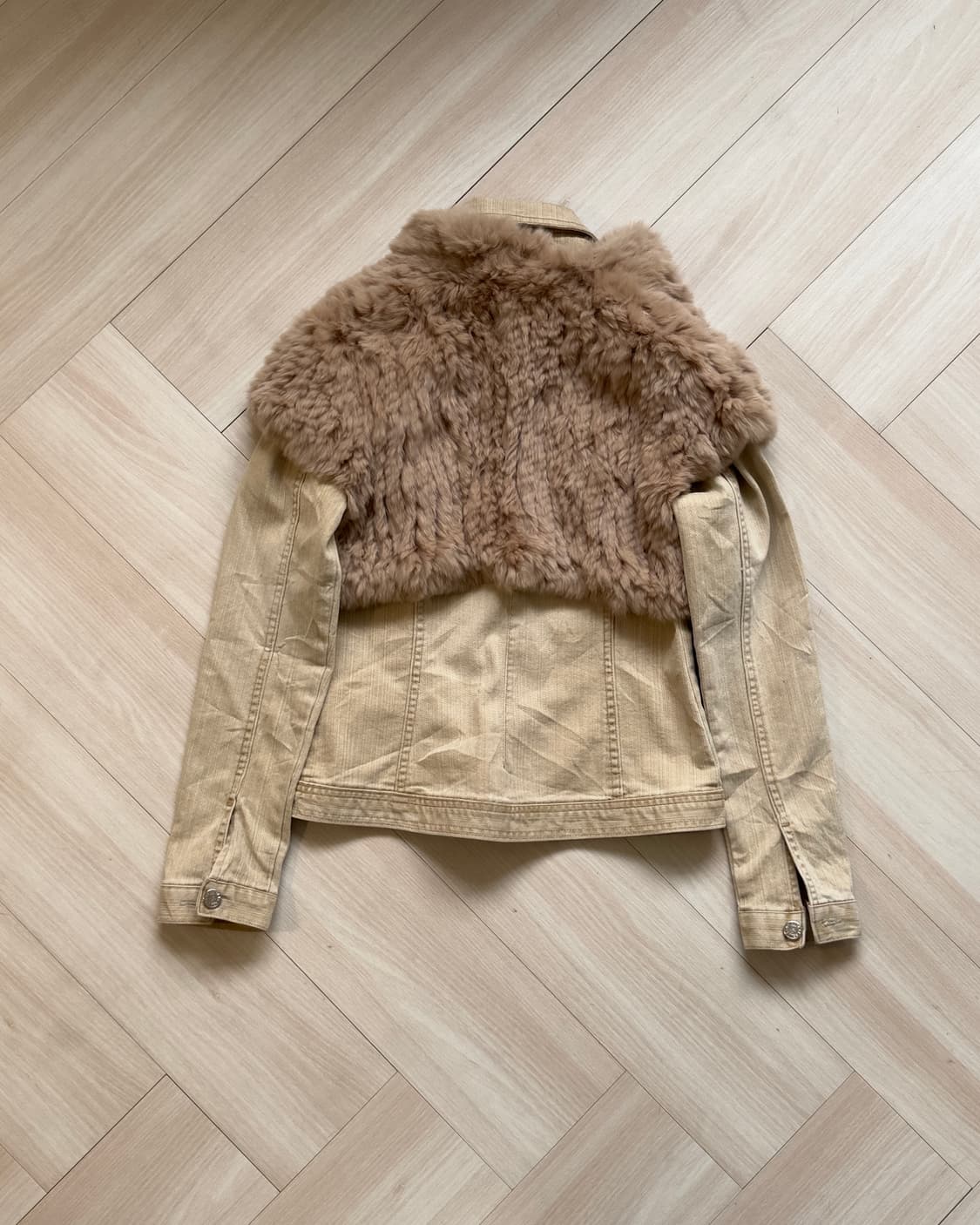 [Vintage] Beige Faux Fur Bolero Shawl 상품이미지3