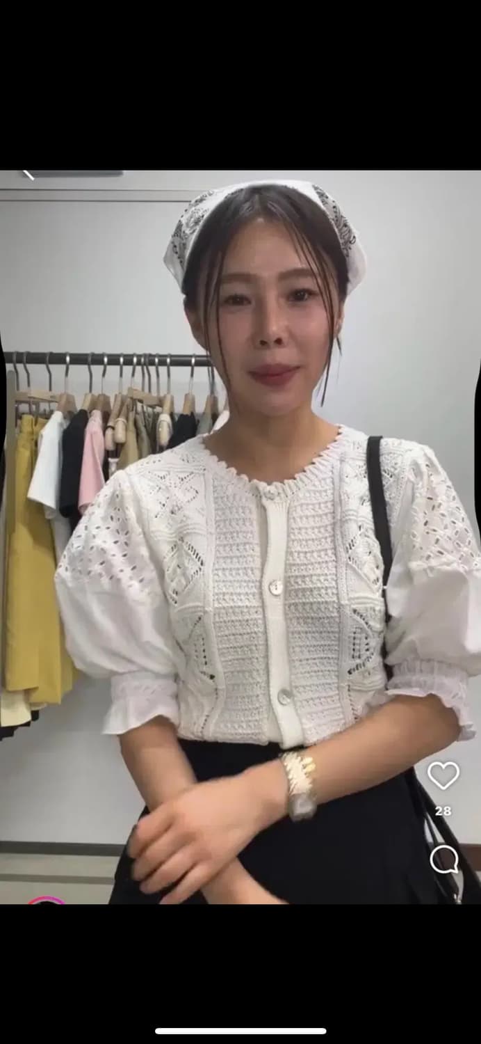 살롱드매그 니트레이스 블라우스 가디건 - 아이 상품이미지2