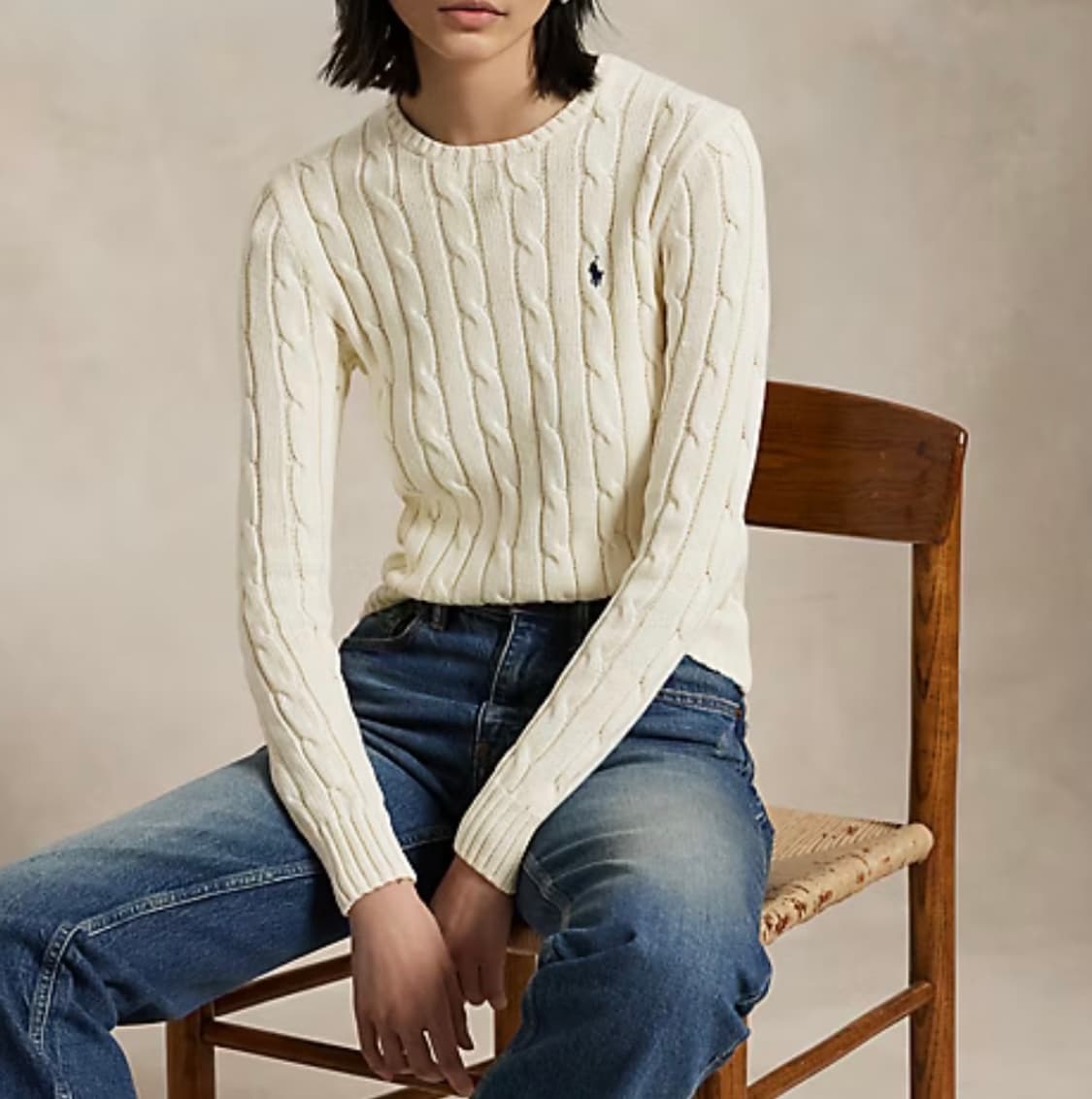 폴로 랄프로렌 신형 QR 케이블 니트 S 상품이미지5