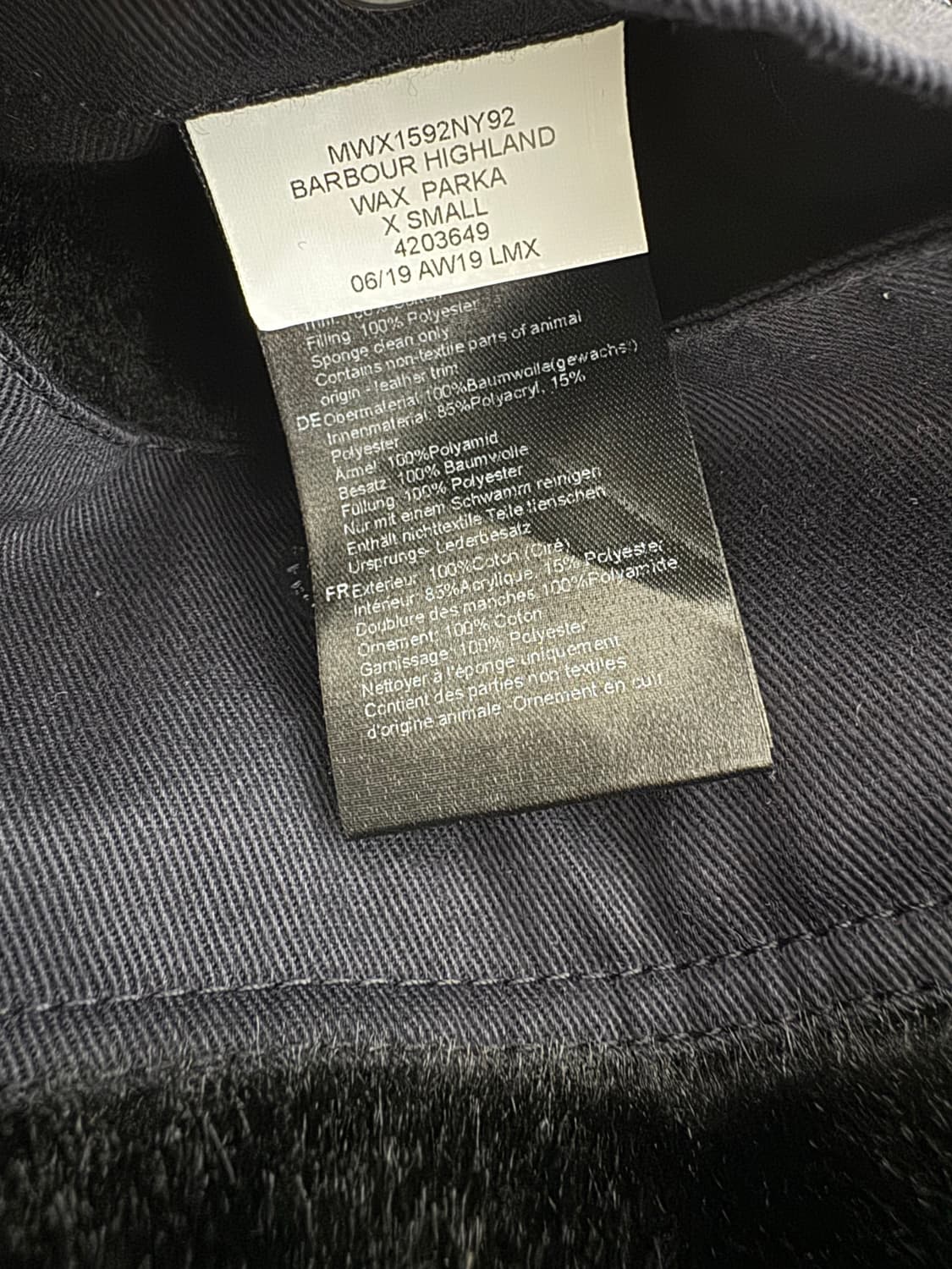 엔지니어드가먼츠 x 바버 하이랜드파카 navy / xs 상품이미지7