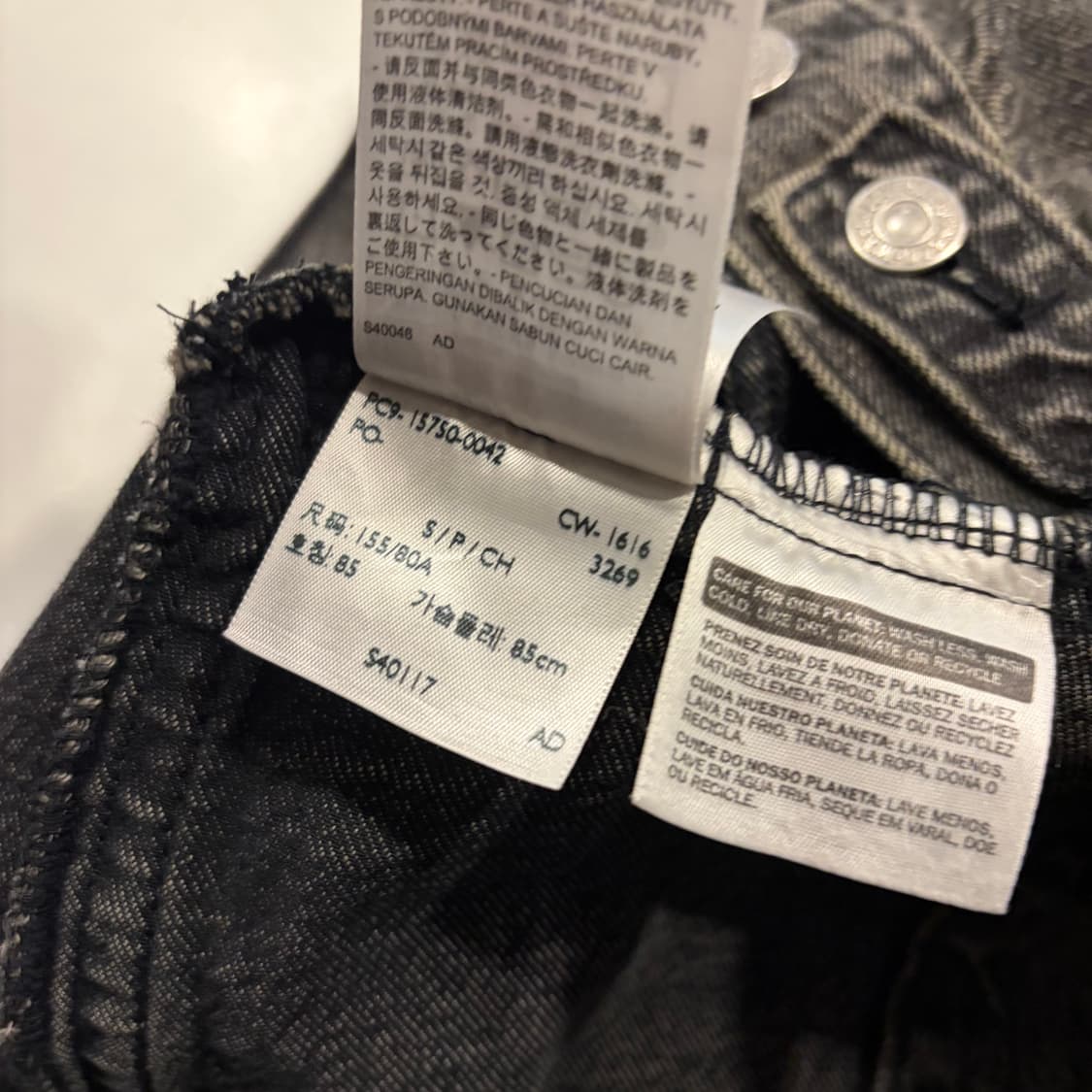 [S] 리바이스 데님 트러커 자켓 블랙 스톤워시 D290 상품이미지8