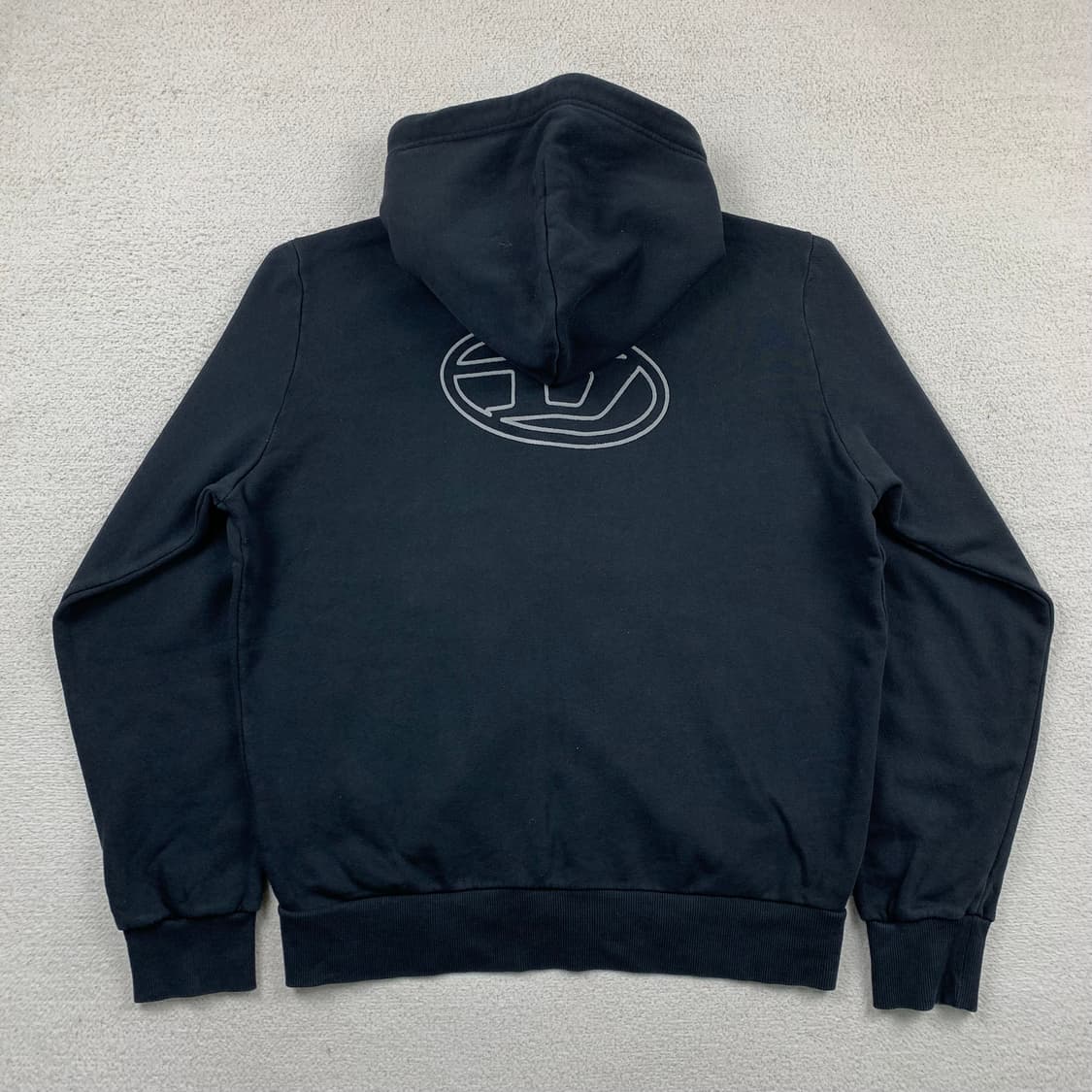 디젤 이니셜 로고 블랙 후드집업  상품이미지3