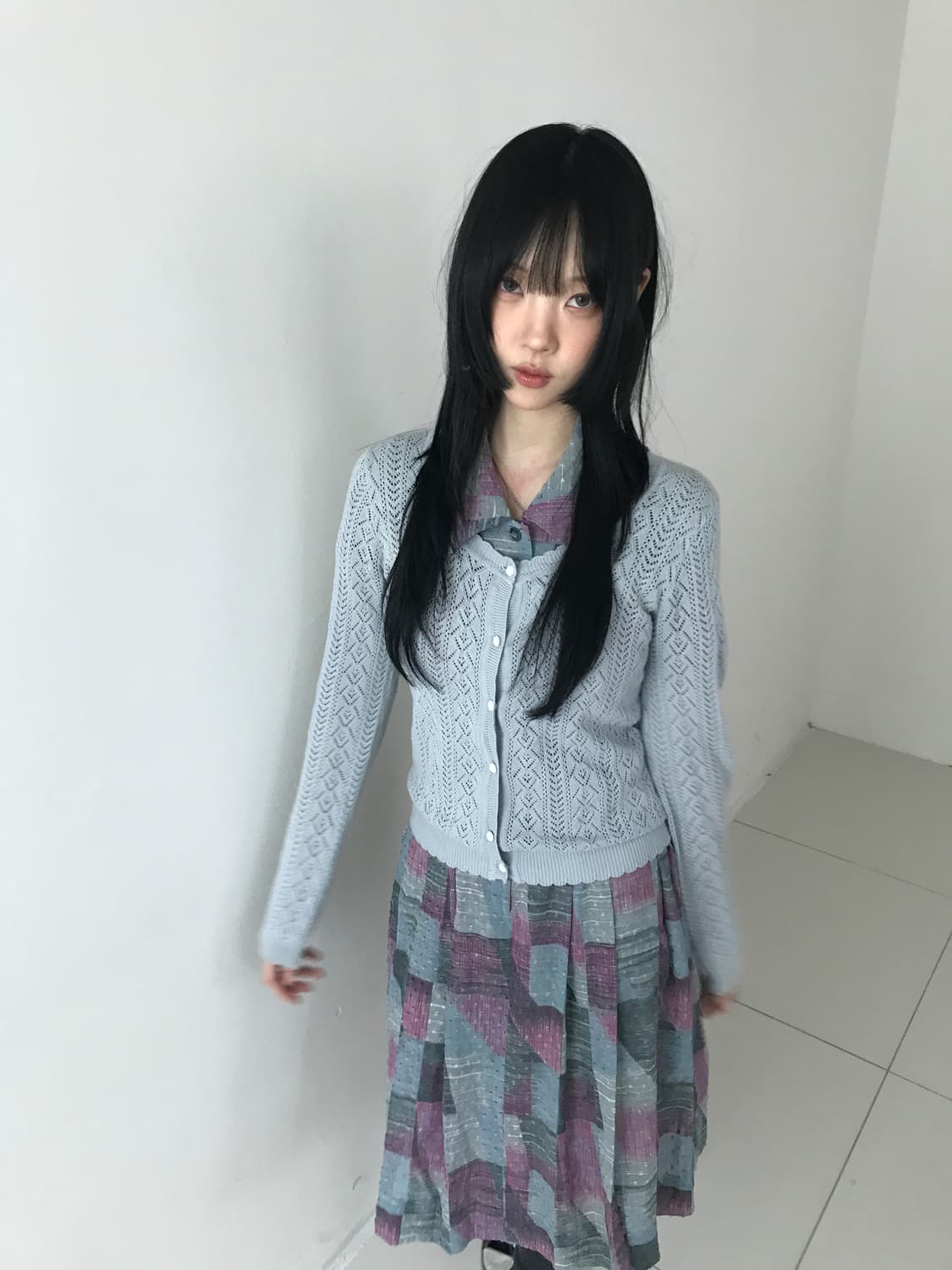 Lace Frill Punching Button Cardigan(Skyb 상품이미지3