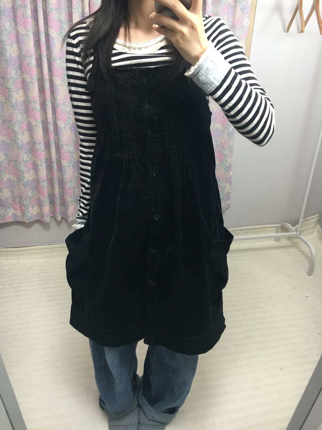 블랙 코듀로이 원피스 상품이미지5