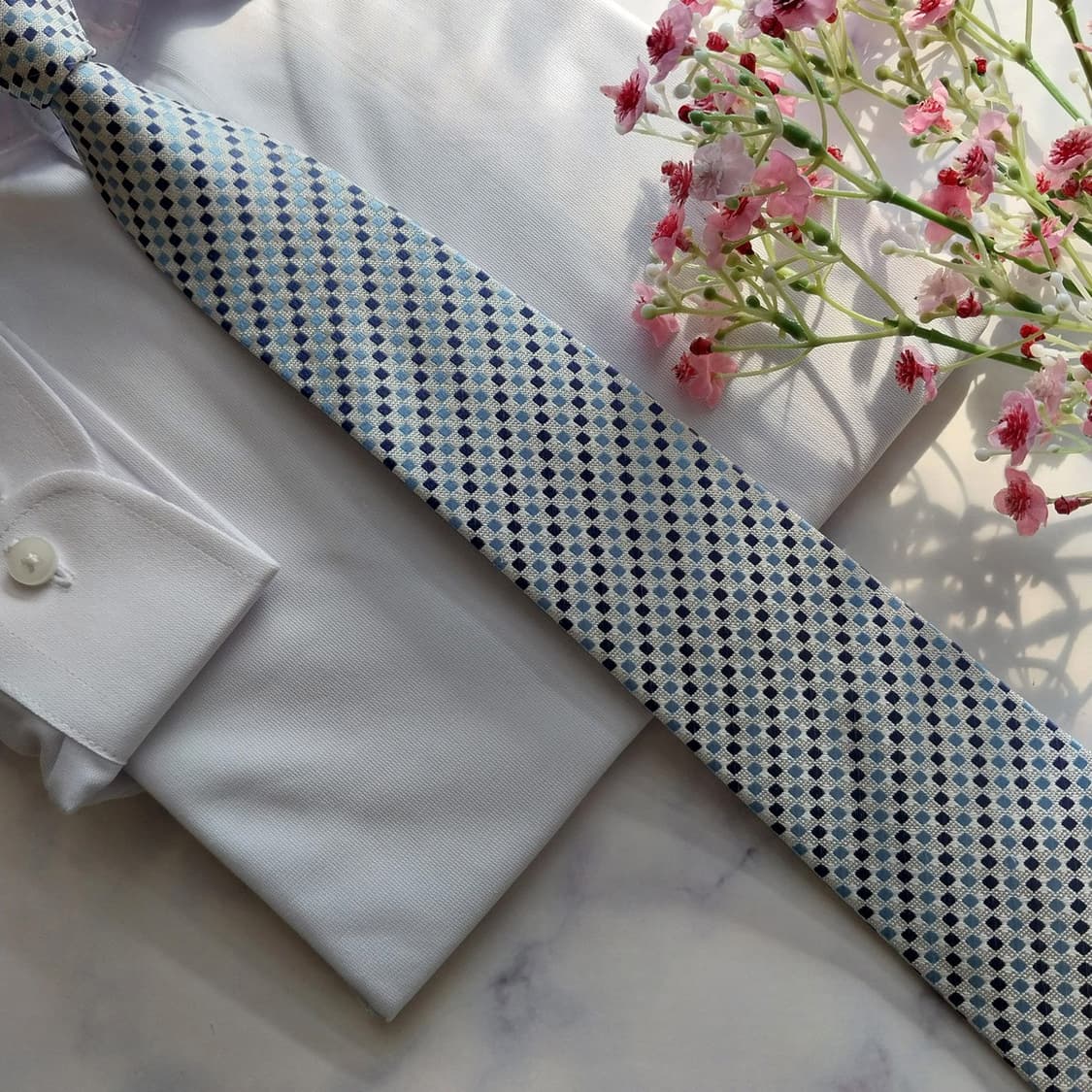 니나리치 실크 체크 자카드 넥타이 8cm A+등급 K1954
 상품이미지8