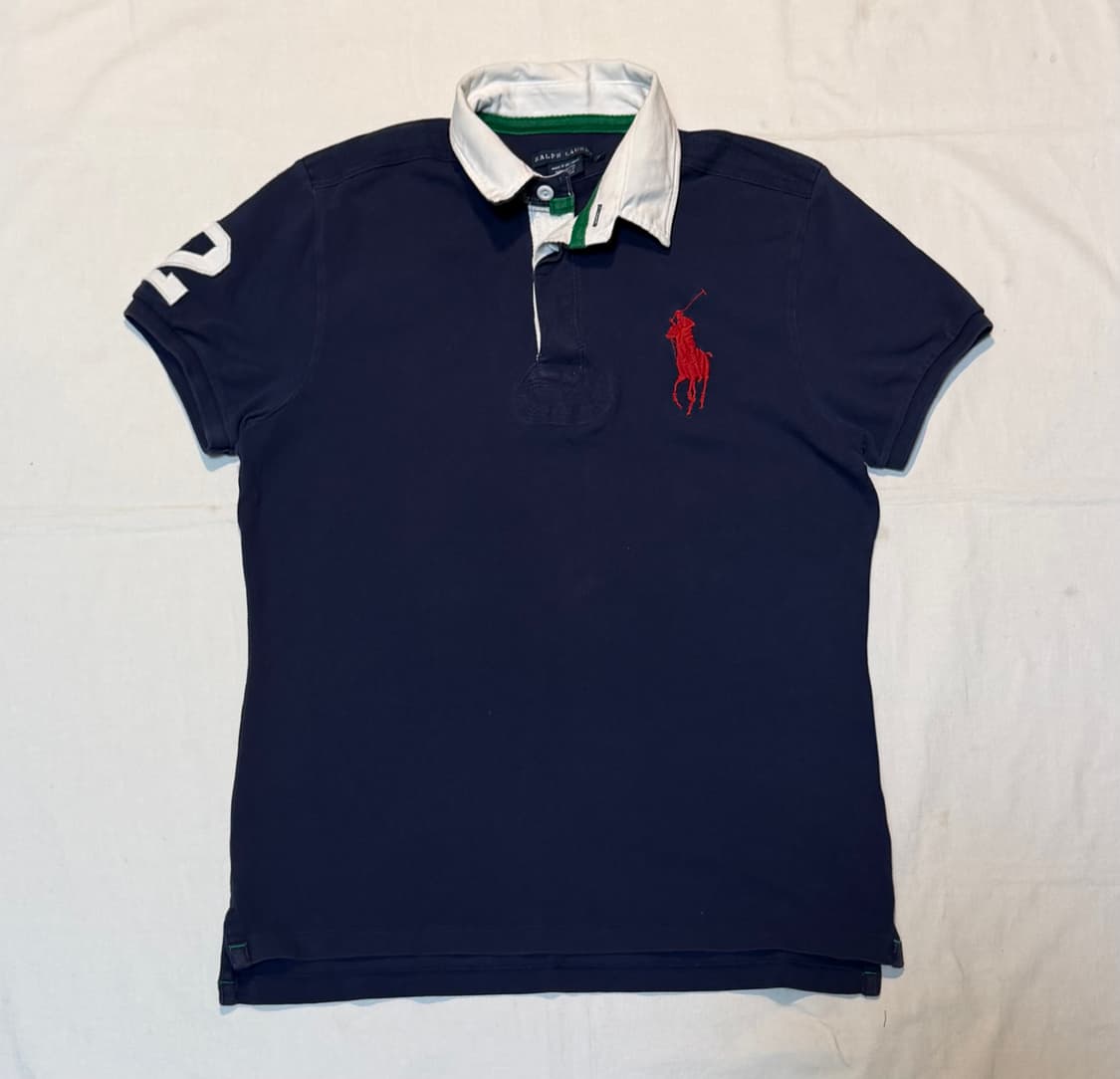 폴로 랄프로렌 빅포니 치프키프 헤리티지 럭비티 네이비 레드 상품이미지1